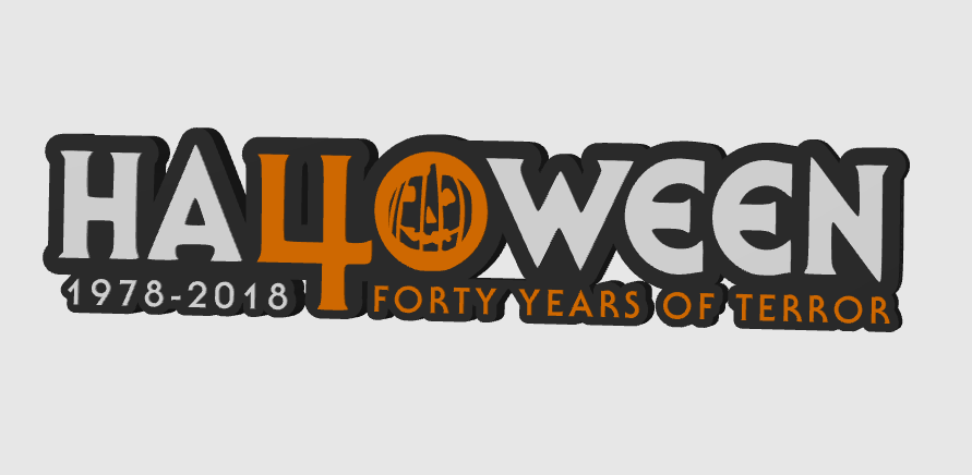 Halloween 40 Years Of Terror Horror Freestanding Display Plaque, 3D Printed