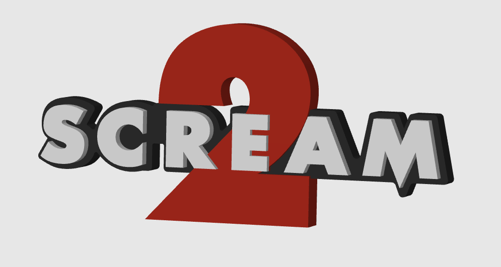 Scream 2 Ghostface Logo Horror Freestanding Display Plaque, 3D Printed