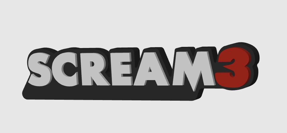 Scream 3 Ghostface Logo Horror Freestanding Display Plaque, 3D Printed