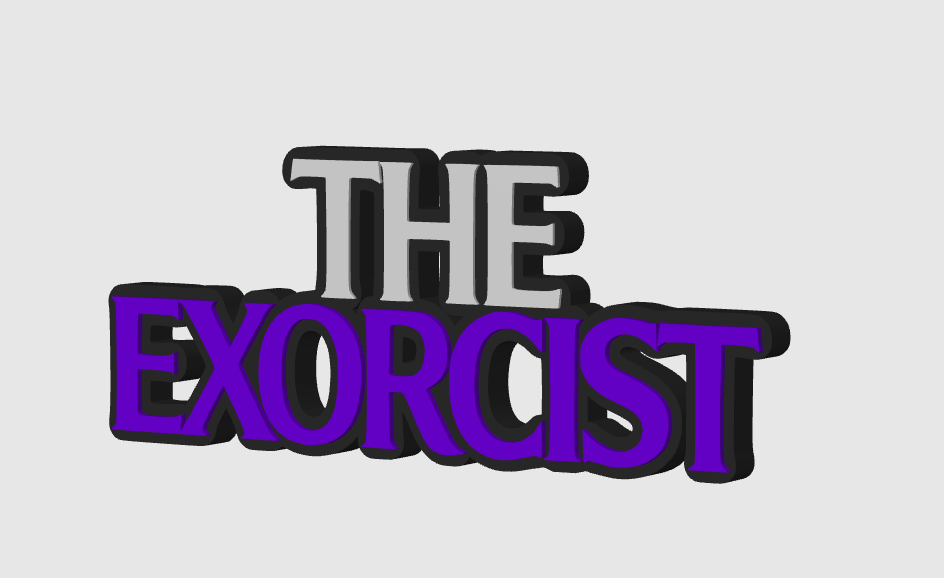 The Exorcist Horror Freestanding Display Plaque, 3D Printed