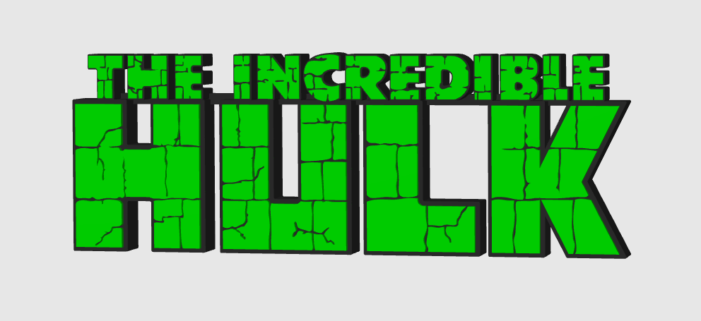 The Incredible Hulk Marvel Freestanding Display Plaque, 3D Printed