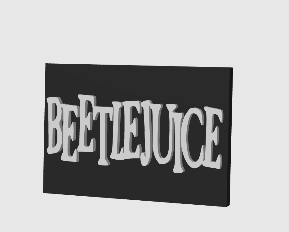 Bettlejuice Horror Wall Plaque, 3D Printed Logo