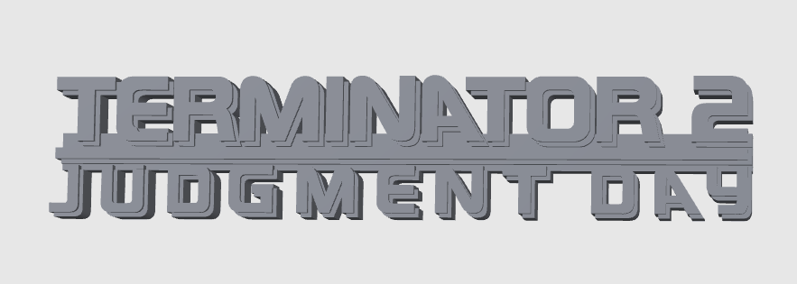 Terminator 2: Judgement Day Free Standing Display Plaque, 3D Printed (Silver)