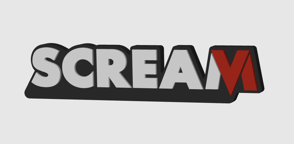 Scream VI Ghostface Logo Horror Freestanding Display Plaque, 3D Printed