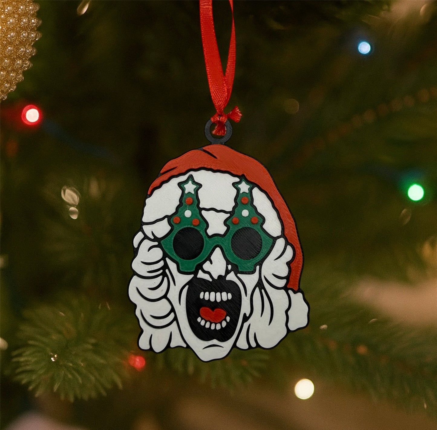 Terrifier Santa Art The Clown Hanging Tree Ornament