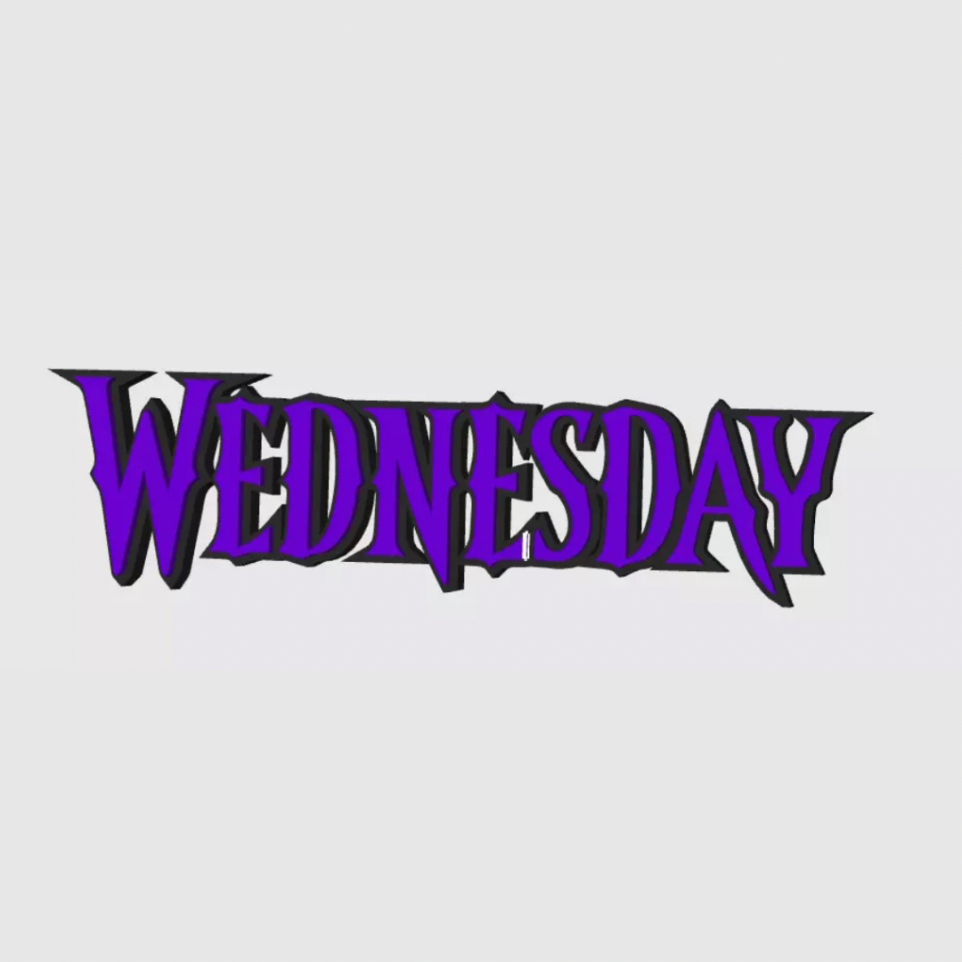 Wednesday Freestanding Display Plaque, 3D Printed Logo