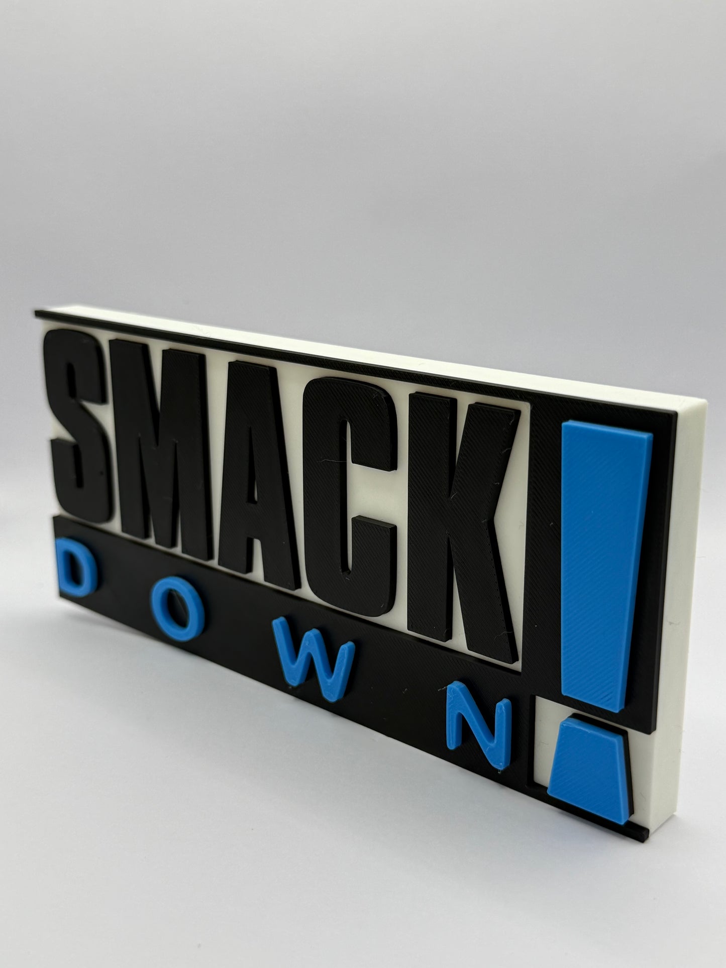 Smackdown Wrestling WWE Freestanding Display Plaque, 3D Printed Logo