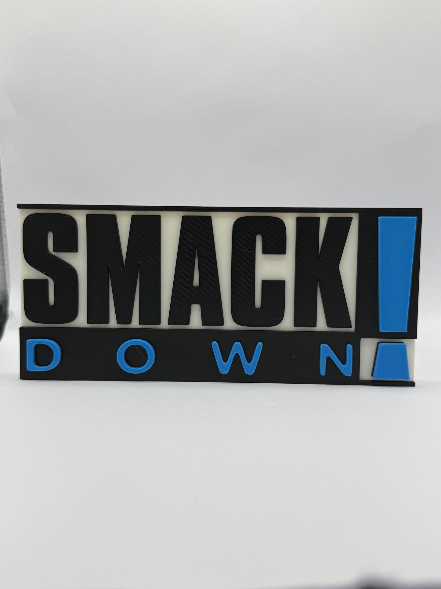 Smackdown Wrestling WWE Freestanding Display Plaque, 3D Printed Logo