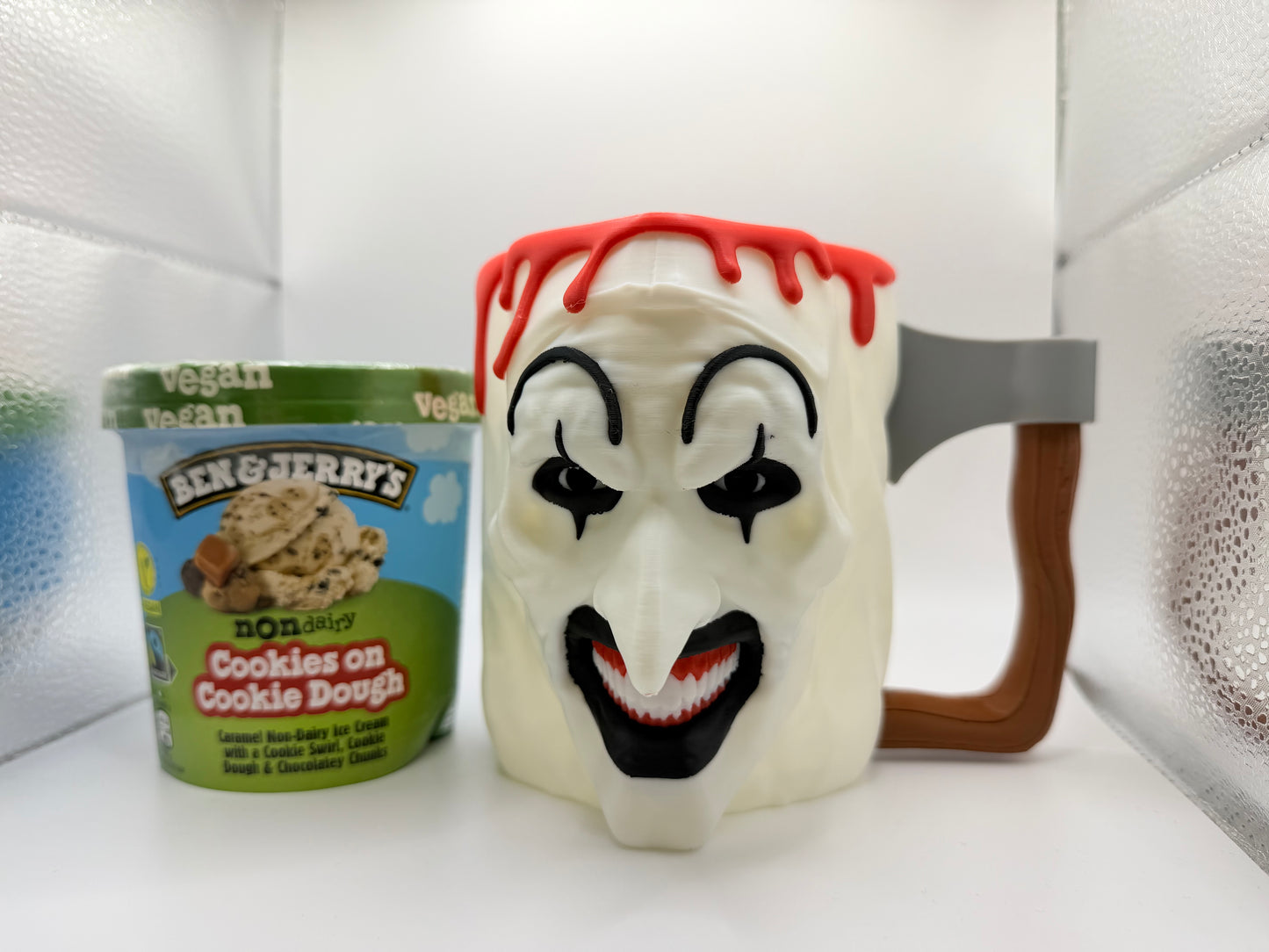 Terrifier Art The Clown Ice Cream Tub Holder With Spoon Holder!