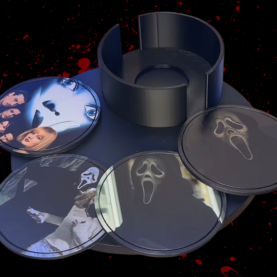 Scream Ghostface Coaster Set (Design UV Printed)