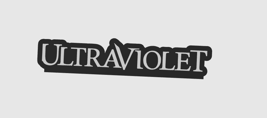 Ultraviolet Free Standing 3D Printed Logo