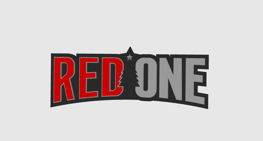 Red One Free Standing 3D Printed Logo