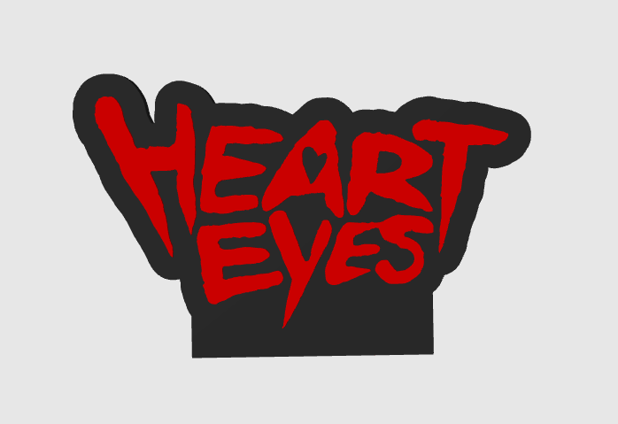 Heart Eyes Horror Free Standing 3D Printed Logo