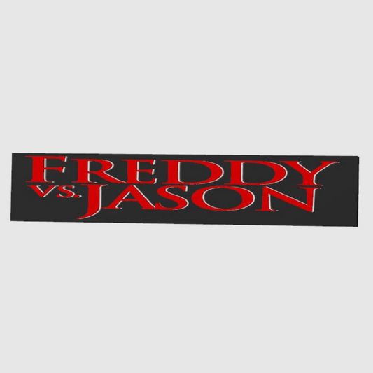 Friday The 13th Freddy Vs Jason Old Style Horror Freestanding Display Plaque, 3D Printed