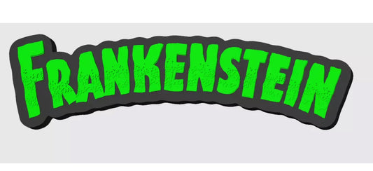 Frankenstein Logo Horror Freestanding Display Plaque, 3D Printed