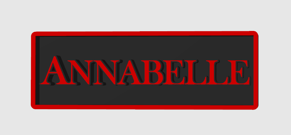 Annabelle 3D Printed Border Display Plaque