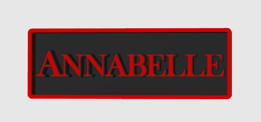 Annabelle 3D Printed Border Display Plaque