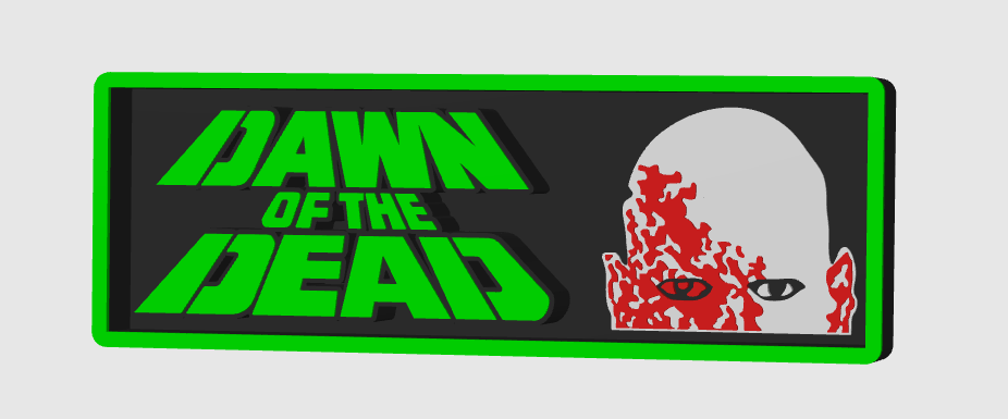 Dawn Of The Dead 3D Printed Border Display Plaque