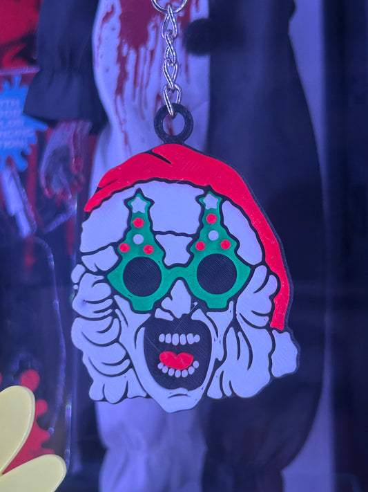 Terrifier 3  Art The Clown Santa Keychain, 3D Printed