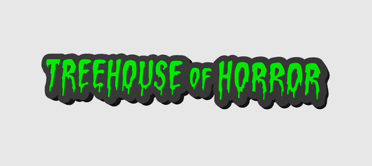 The Simpsons Treehouse Of Horror Logo Horror Freestanding Display Plaque, 3D Printed