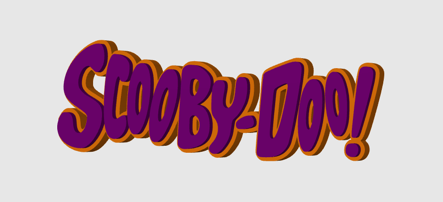 Scooby-Doo Freestanding Display Logo Plaque, 3D Printed