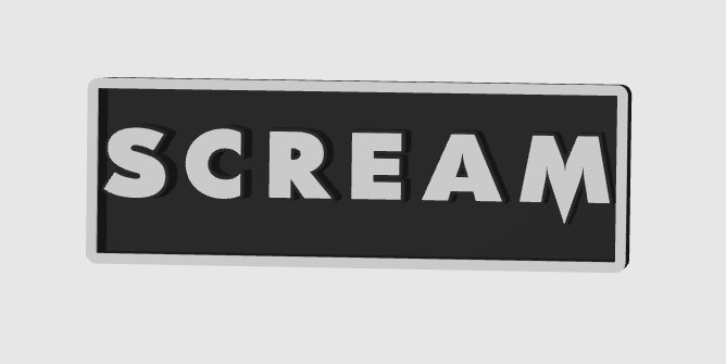 Scream 3D Printed Border Display Plaque