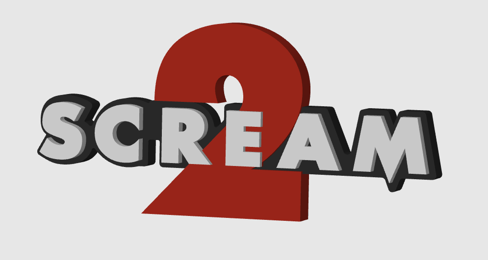 Scream 2  Ghostface Logo Horror Freestanding Display Plaque, 3D Printed