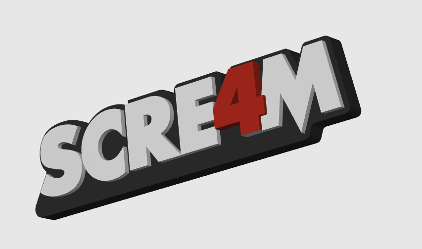 Scream 4  Ghostface Logo Horror Freestanding Display Plaque, 3D Printed