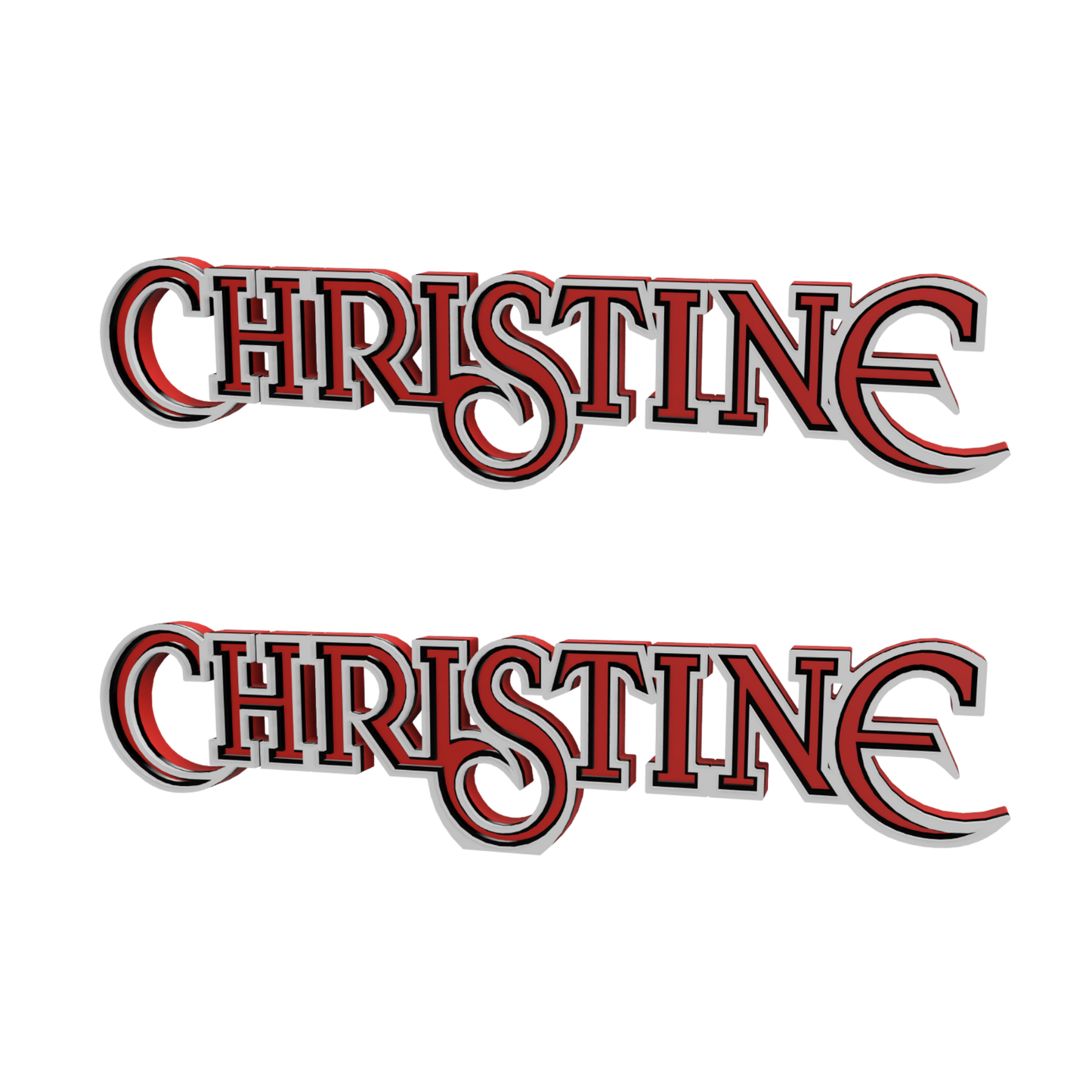 Cristine Logo Horror Freestanding Display Plaque, 3D Printed