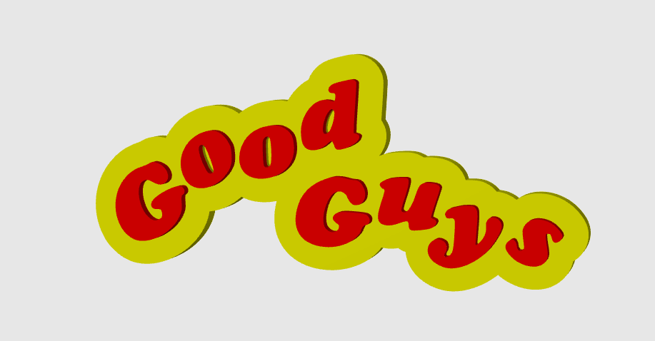 Chucky Good Guys Logo Horror Freestanding Display Plaque, 3D Printed