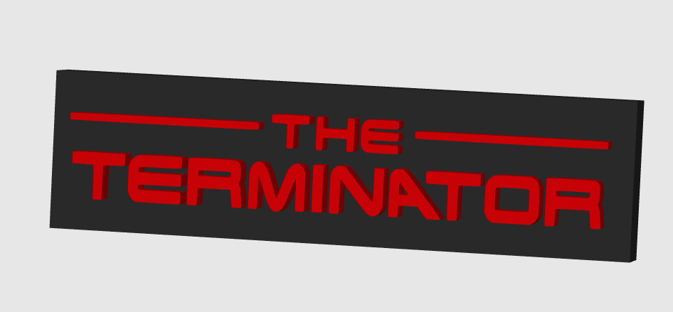 Terminator  Freestanding Display Plaque, 3D Printed