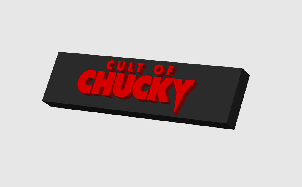 Chucky Childs Play All Chucky Movie Display Plaque's, 3D Printed Logo