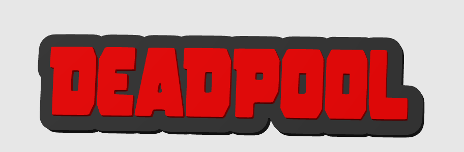 Deadpool Logo Freestanding Display Plaque, 3D Printed