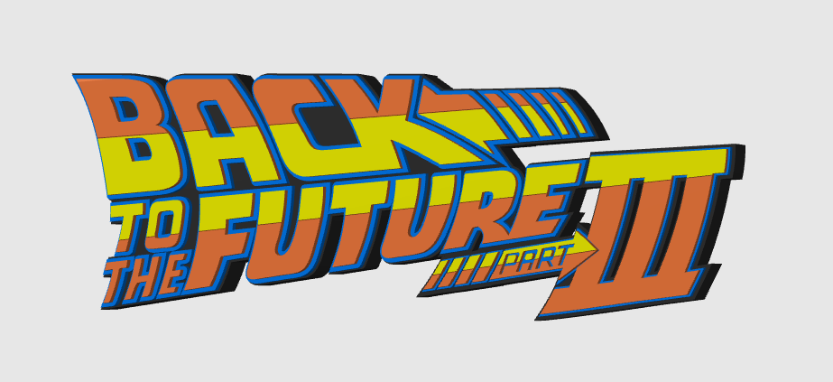 Back To The Future Part 3 Logo Display Plaque, 3D Printed