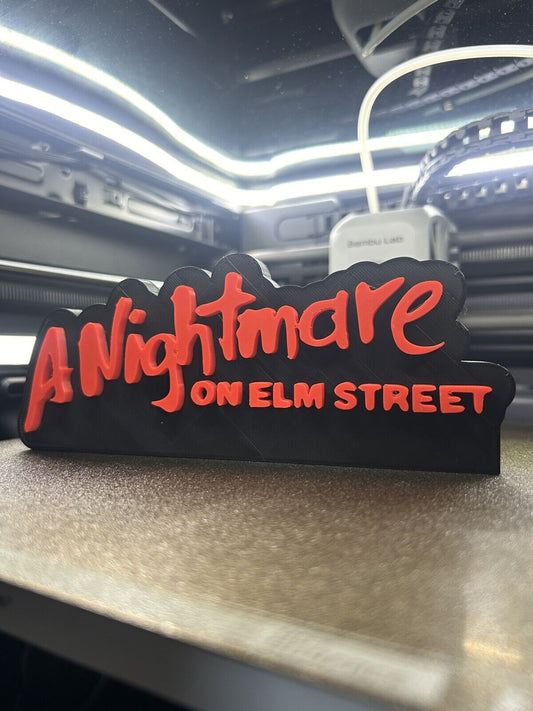 A Nightmare On Elm Street Modern Free Standing Logo Display Plaque, 3D Printed