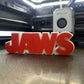 JAWS Logo Horror Freestanding Display Plaque, 3D Printed