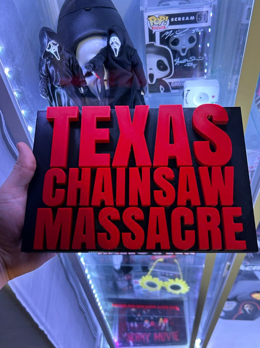 Texas Chainsaw Massacre Horror Wall / Desk Plaque, 3D Printed Logo