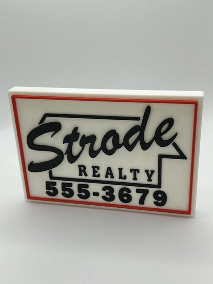 Strode Realty Halloween Michael Myers Display Plaque, 3D Printed Logo