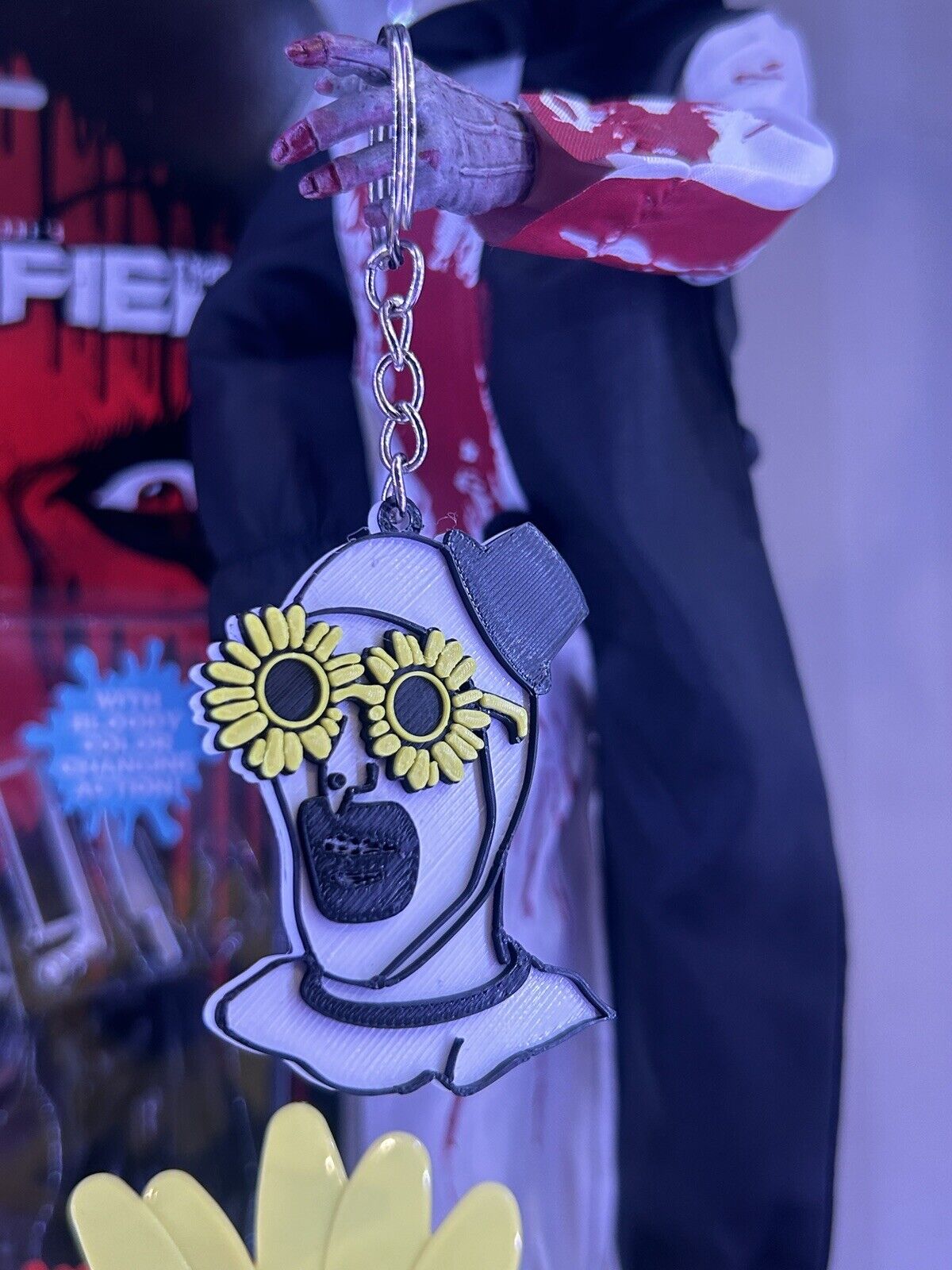 Terrifier Art The Clown Keychain, 3D Printed