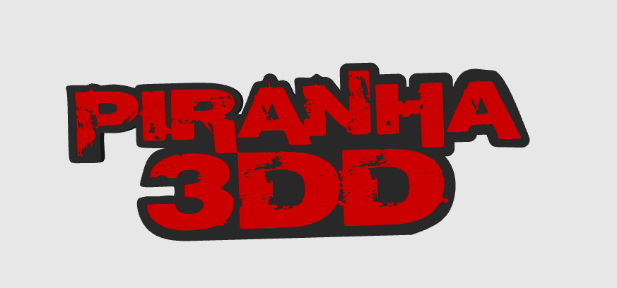 Piranha 3DD Horror Freestanding Display Plaque, 3D Printed