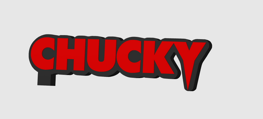 Chucky Free Standing Logo Display Plaque, 3D Printed