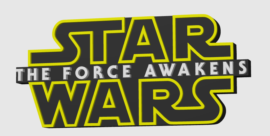 Star Wars The Force Awakens Freestanding Display Plaque, 3D Printed