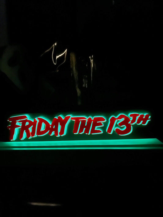 Glow In The Dark Friday The 13th Display Plaque, 3D Printed Logo