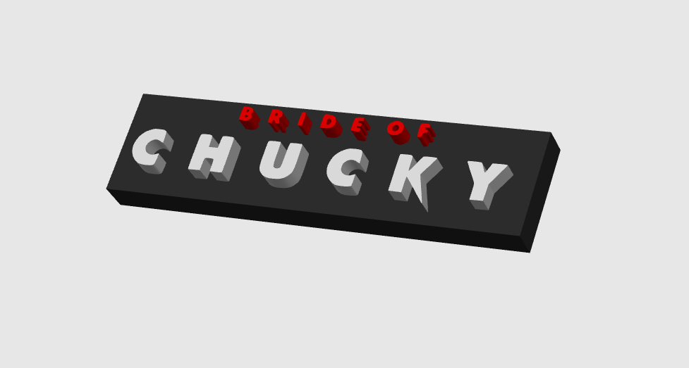 Chucky Childs Play All Chucky Movie Display Plaque's, 3D Printed Logo