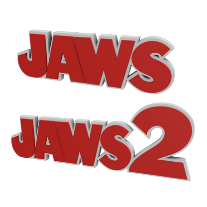 JAWS Logo Horror Freestanding Display Plaque, 3D Printed