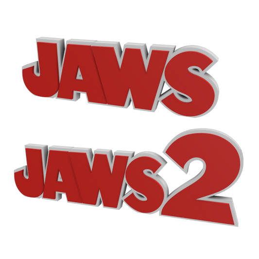 JAWS Logo Horror Freestanding Display Plaque, 3D Printed