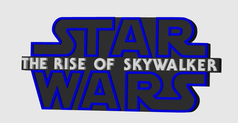 Star Wars The Rise Of SkyWalker Freestanding Display Plaque, 3D Printed