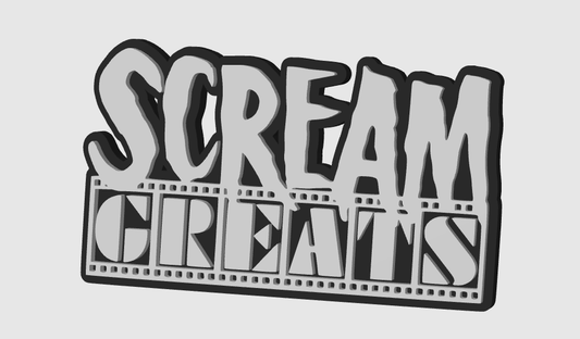 Scream Greats Logo Horror Freestanding Display Plaque, 3D Printed