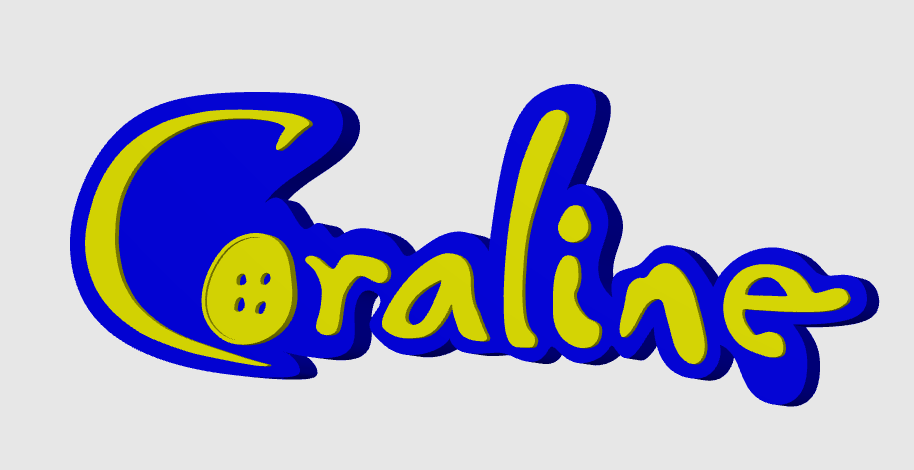 Coraline Free Standing Display Plaque, 3D Printed