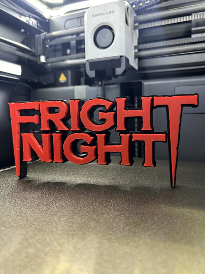 Fright Night Horror Freestanding Horror Display Plaque, 3D Printed